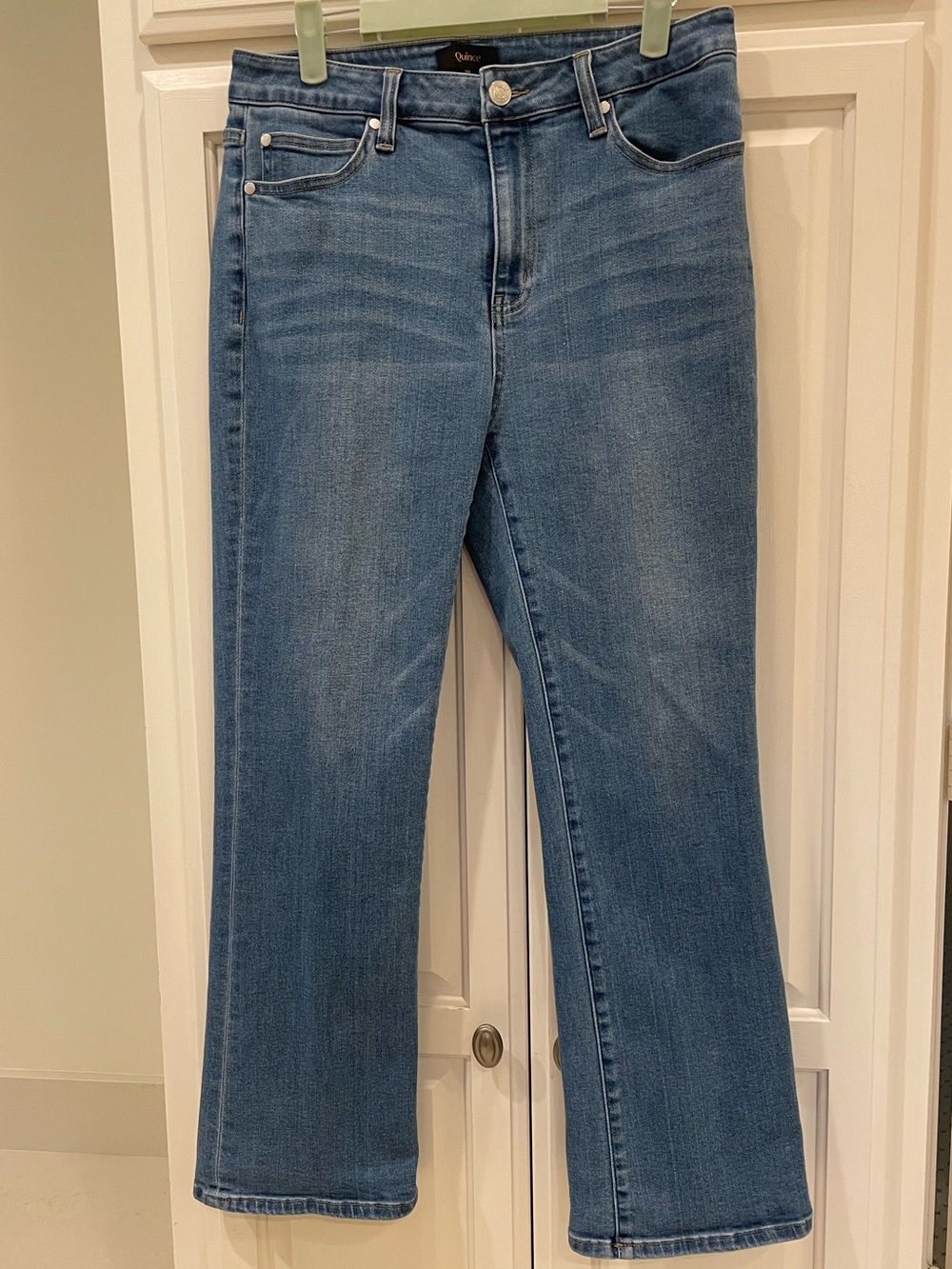 Quince Women’s Stretch High-Rise Kick Flare Jeans. 30 waist, 28 inseam